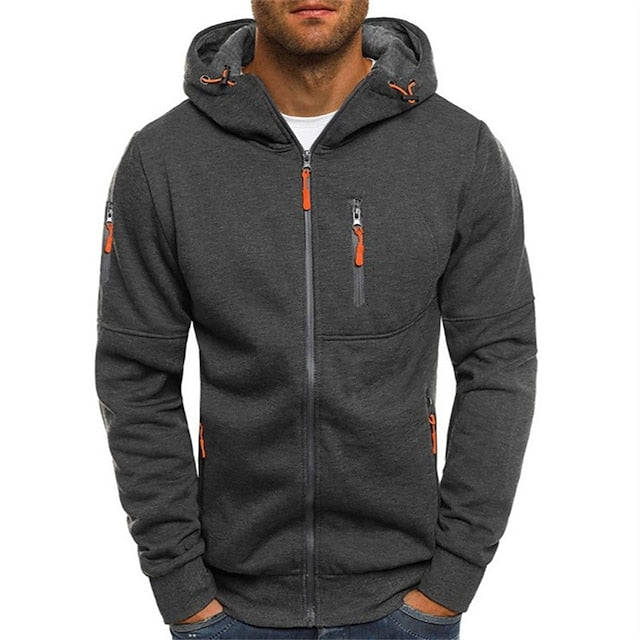 Julian unisex zip hoodie relaxed fit soft cotton everyday layer with front zipper closure