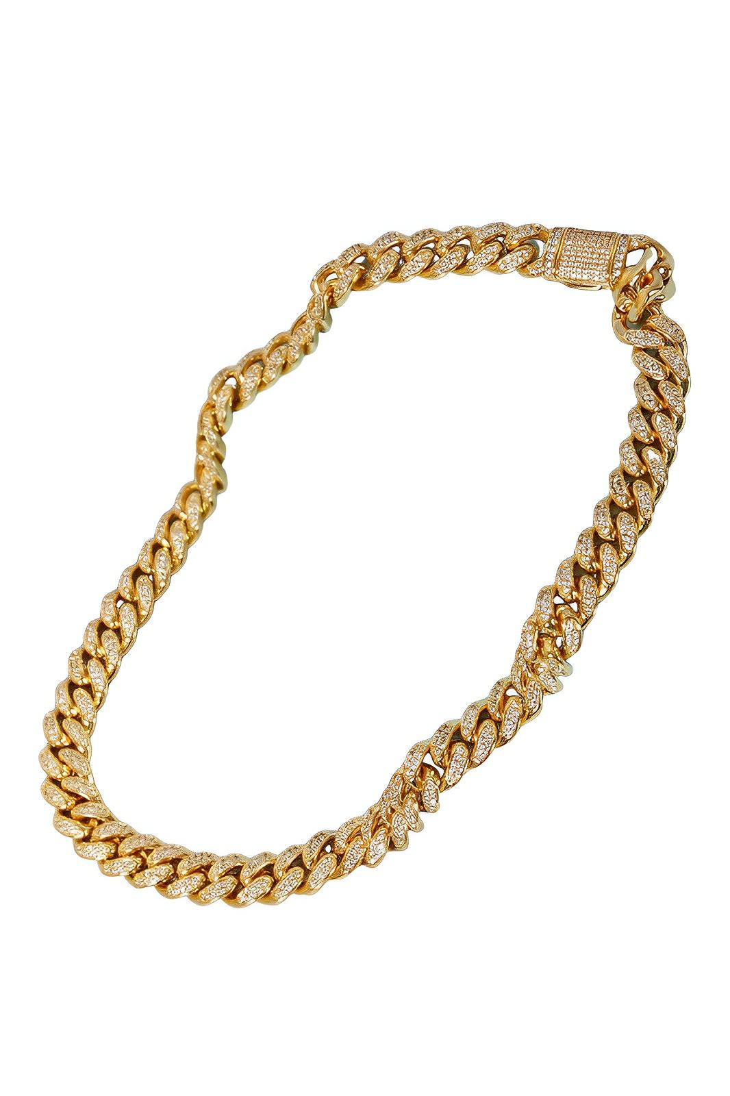 Cubic Zirconia Curb Chain Necklace for Layered Styling - Urbann-Vibe