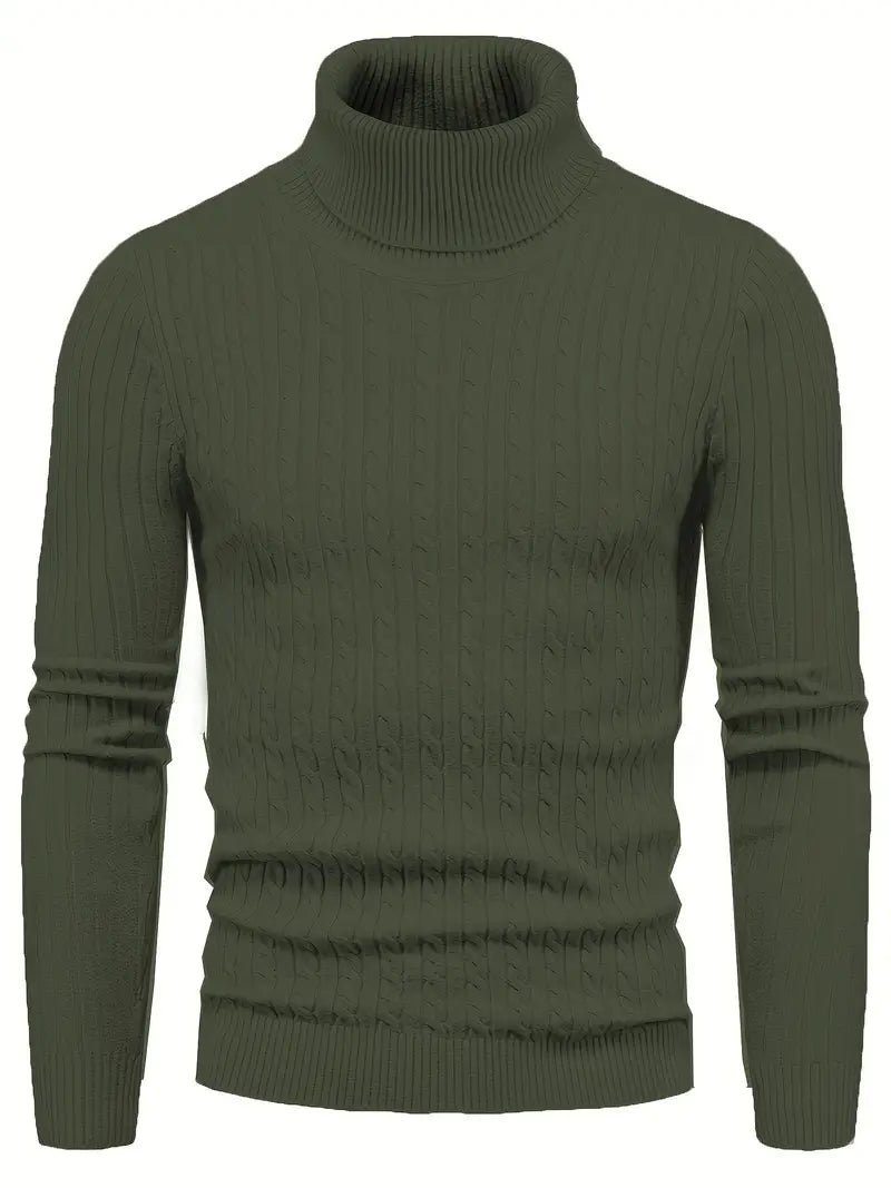 Men's soft premium knit turtleneck sweater standard fit versatile style for fashion-forward looks
