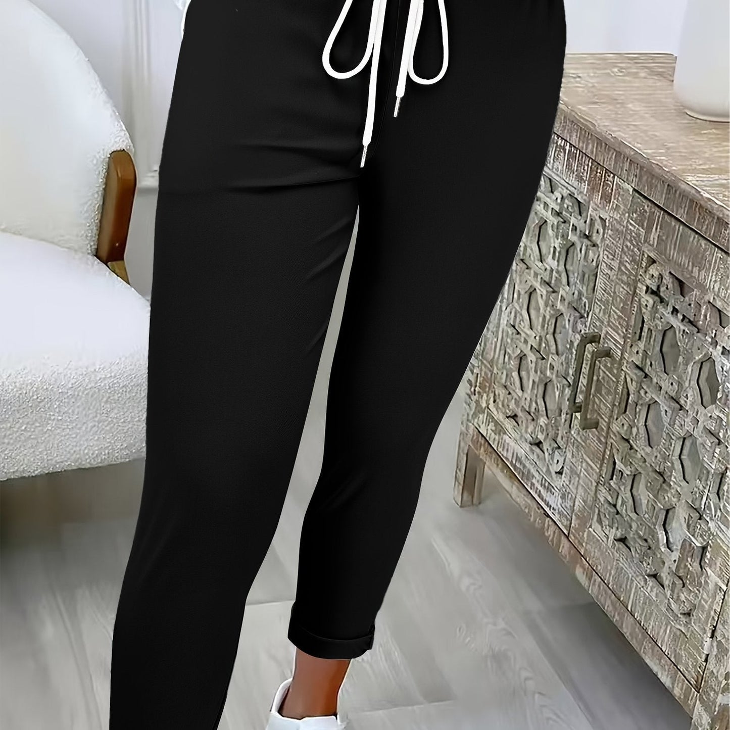 Women's relaxed fit joggers with adjustable drawstring waistband for all-day comfort and versatile style