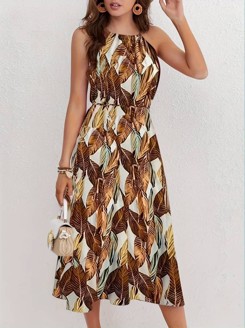 Women's sleeveless Elizabeth dress, airy silhouette with modern split hem, elegant summer style