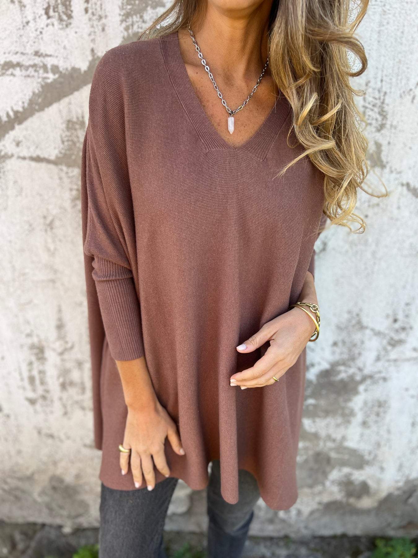 Women's lightweight cashmere V-neck sweater in soft knit, elegant spring-summer layer with flattering neckline