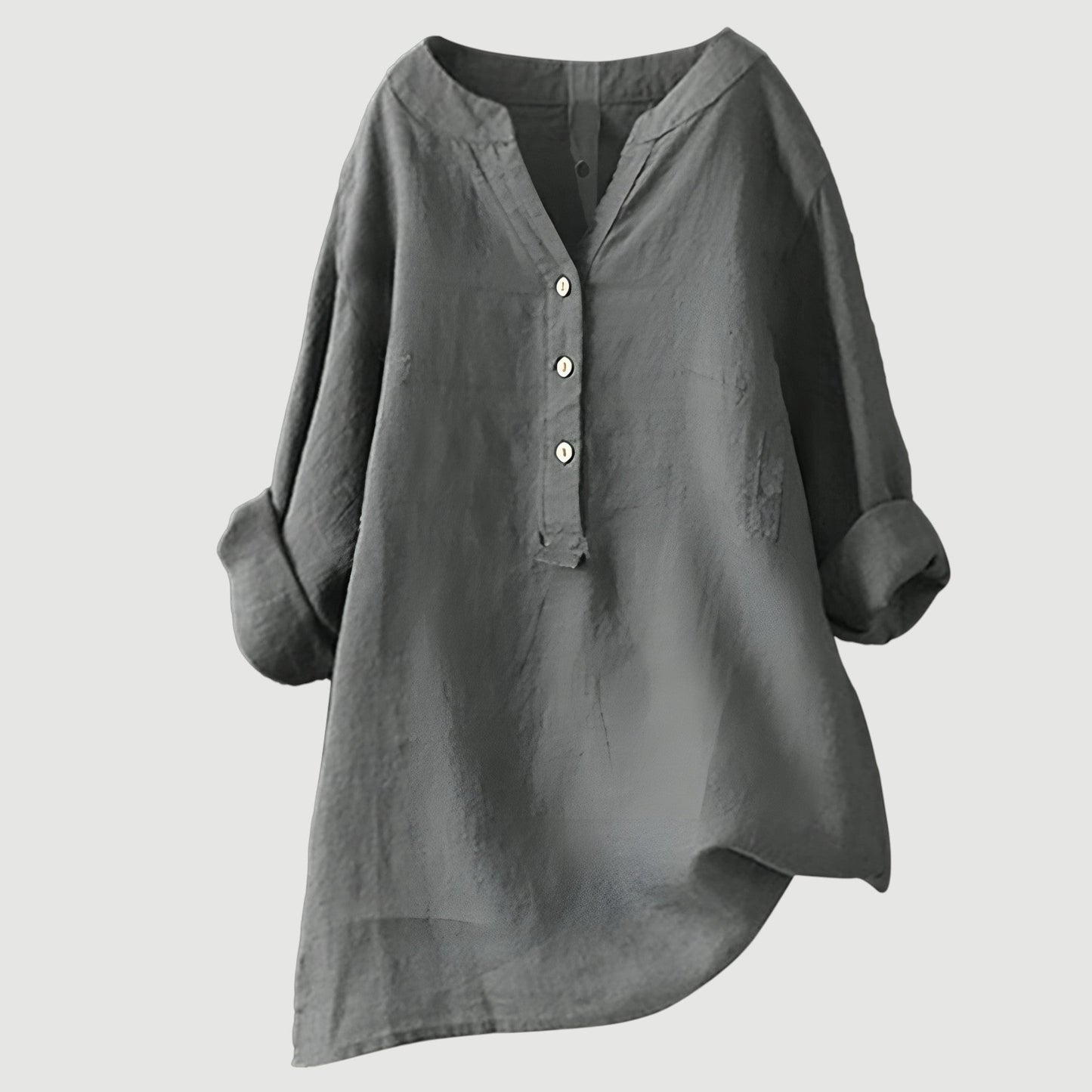 Sophia women's loose casual button shirt long sleeve soft drape relaxed silhouette everyday comfort