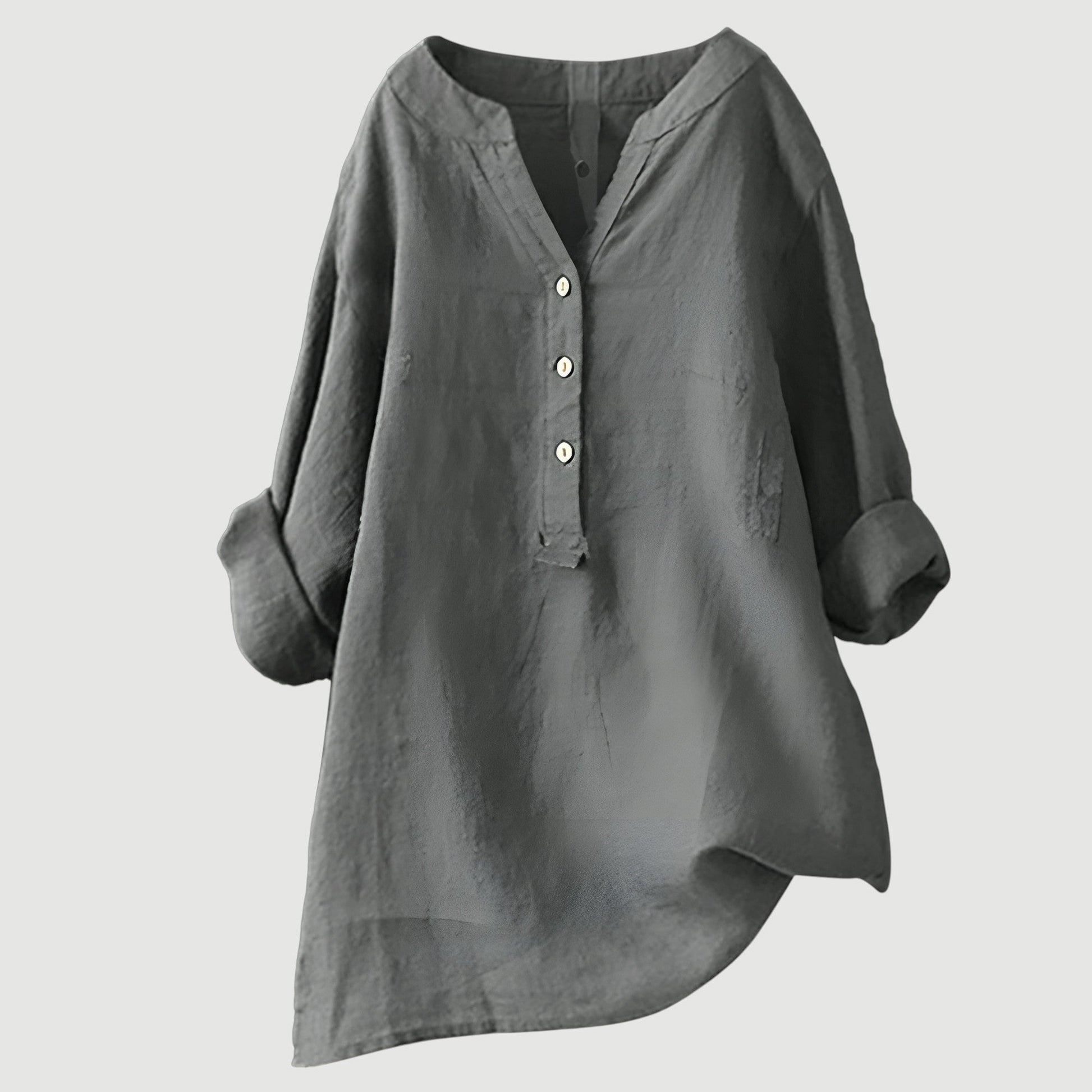 Sophia women's loose casual button shirt long sleeve soft drape relaxed silhouette everyday comfort