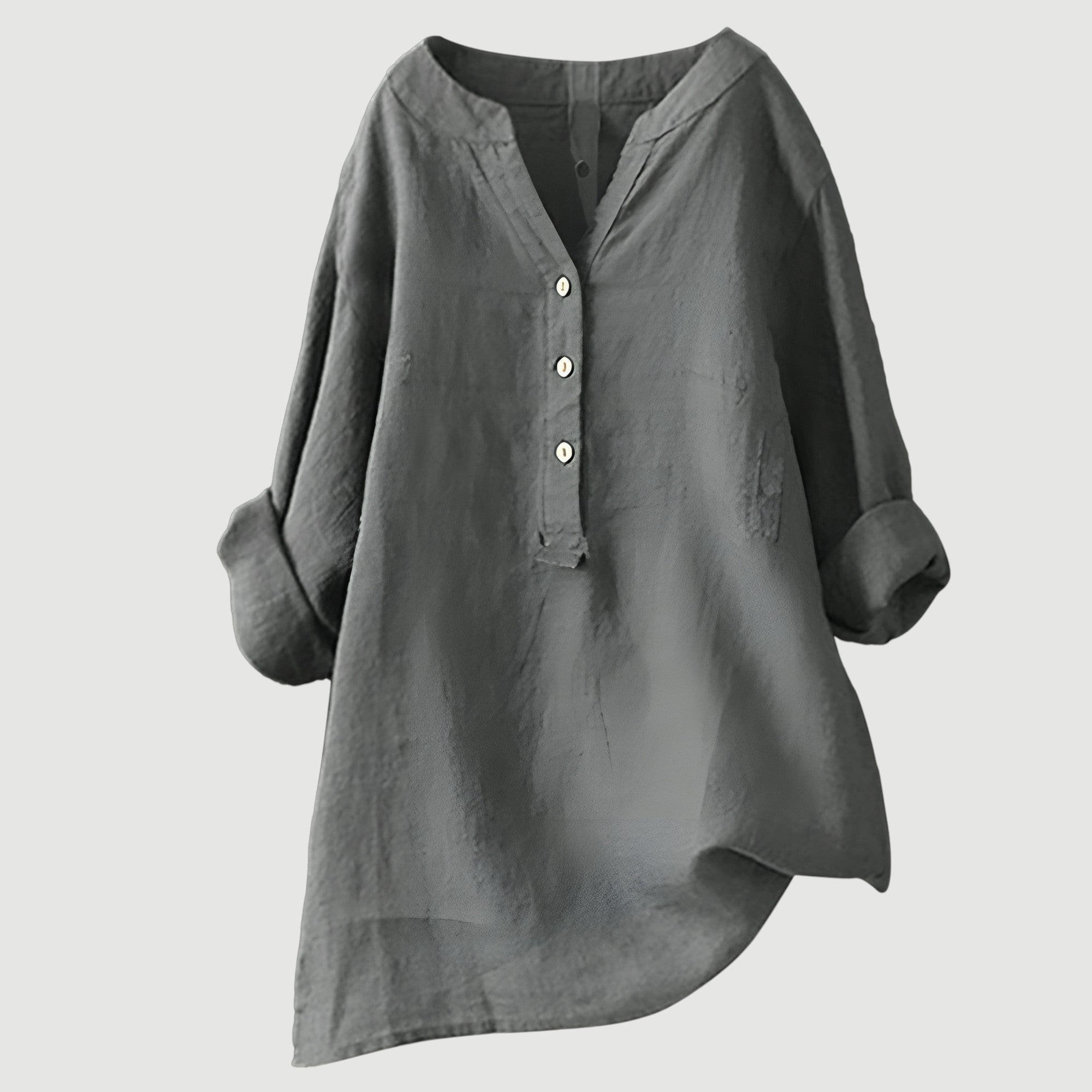 Sophia women's loose casual button shirt long sleeve soft drape relaxed silhouette everyday comfort