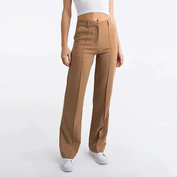 Women's high-waisted wide leg suit pants with pockets, elegant office wear by Nordic Flair