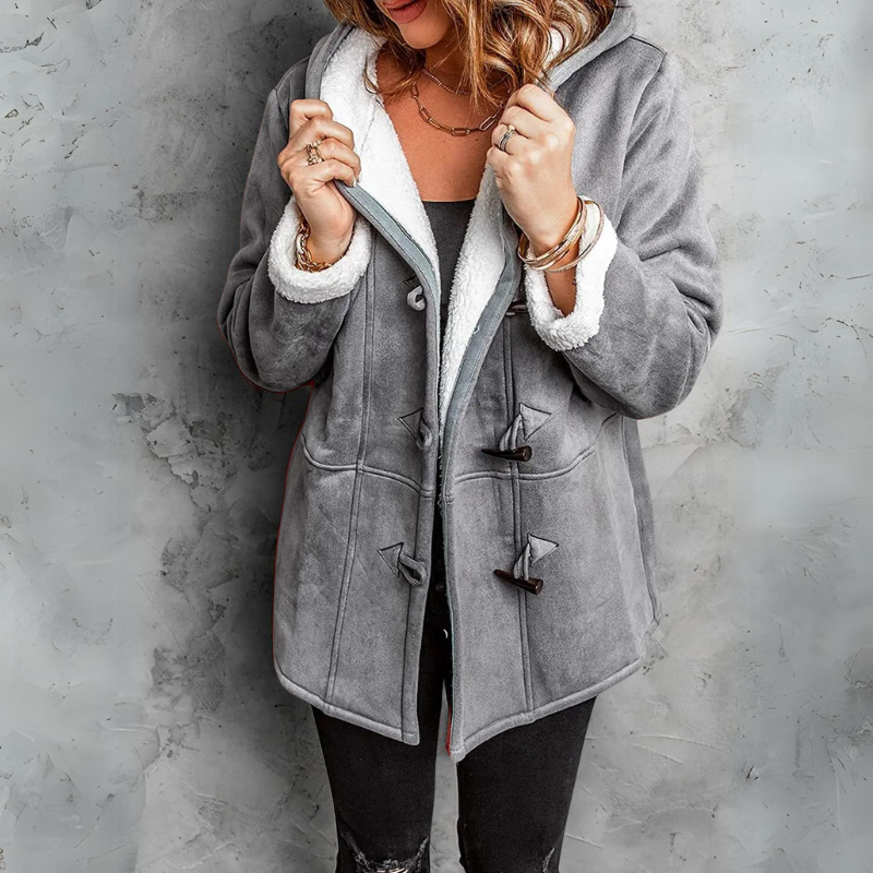 Women's soft gray hoodie relaxed fit with plush fabric perfect for casual everyday city wear