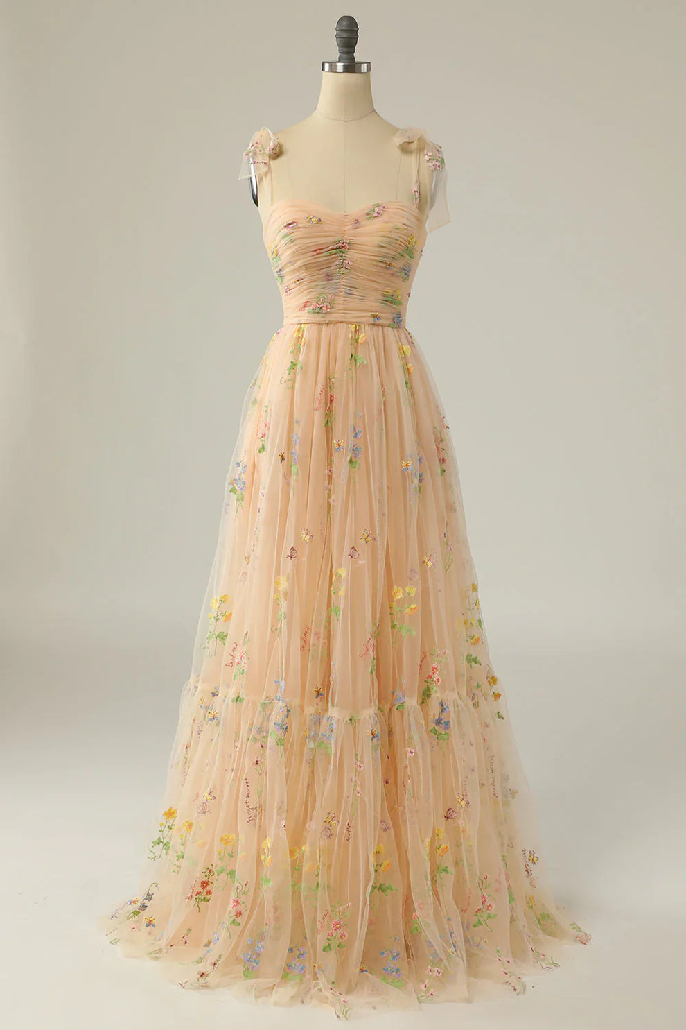 Gianna floral embroidered tulle ball gown elegant botanical silhouette for special occasions