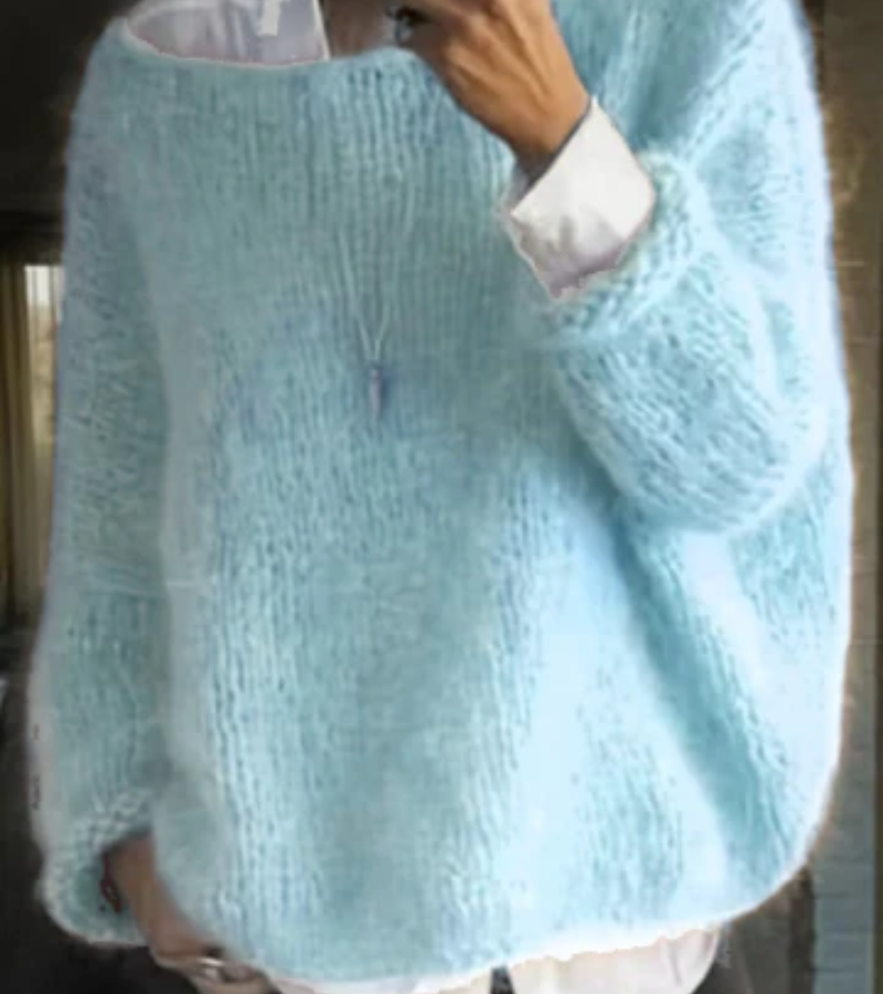 Women's loose fit soft knit sweater relaxed silhouette versatile everyday warmth comfortable layer