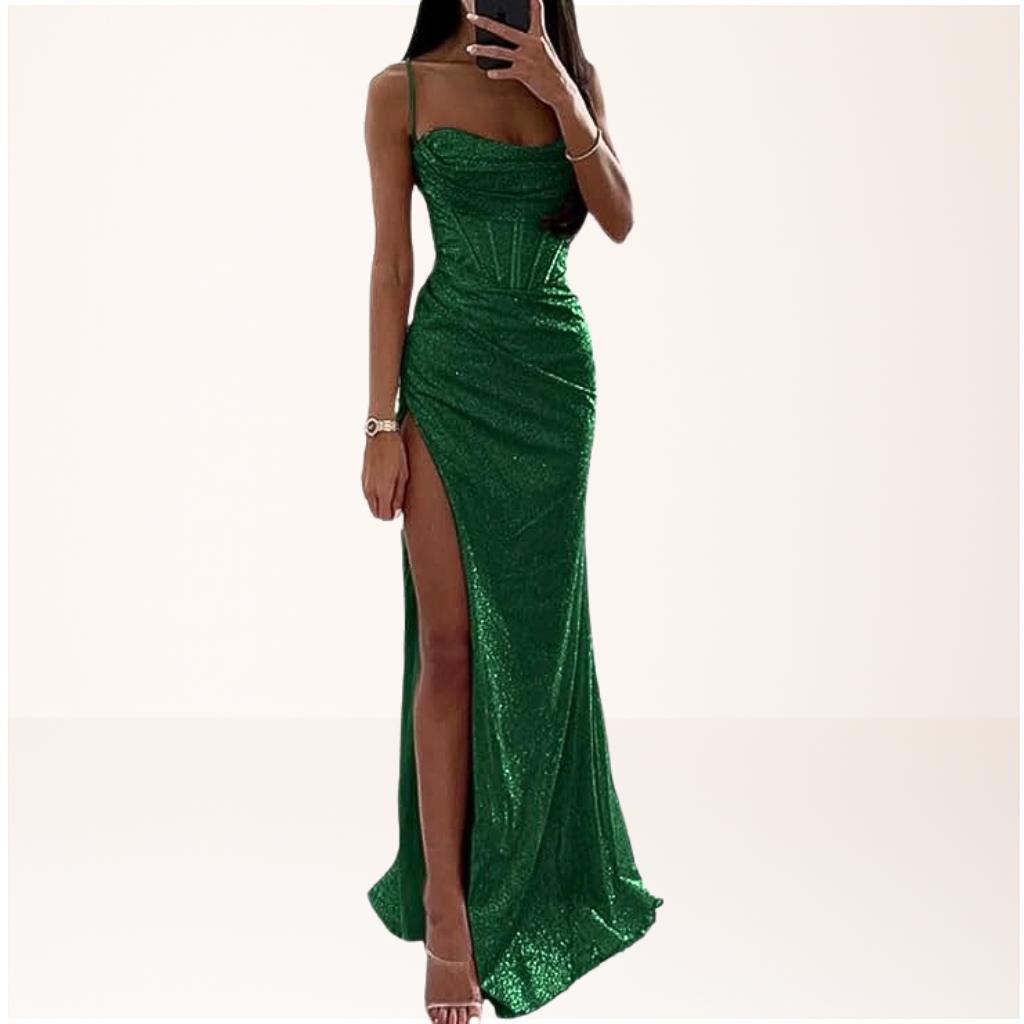 Lola black elegant evening dress women tailored silhouette with flattering lengthening cut
