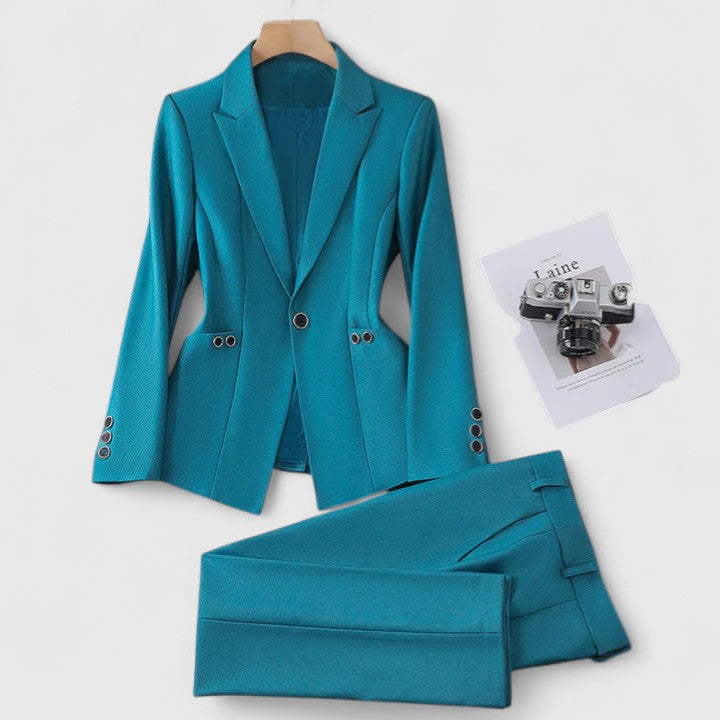 Fiona women's tailored two-piece suit polished silhouette structured blazer professional style