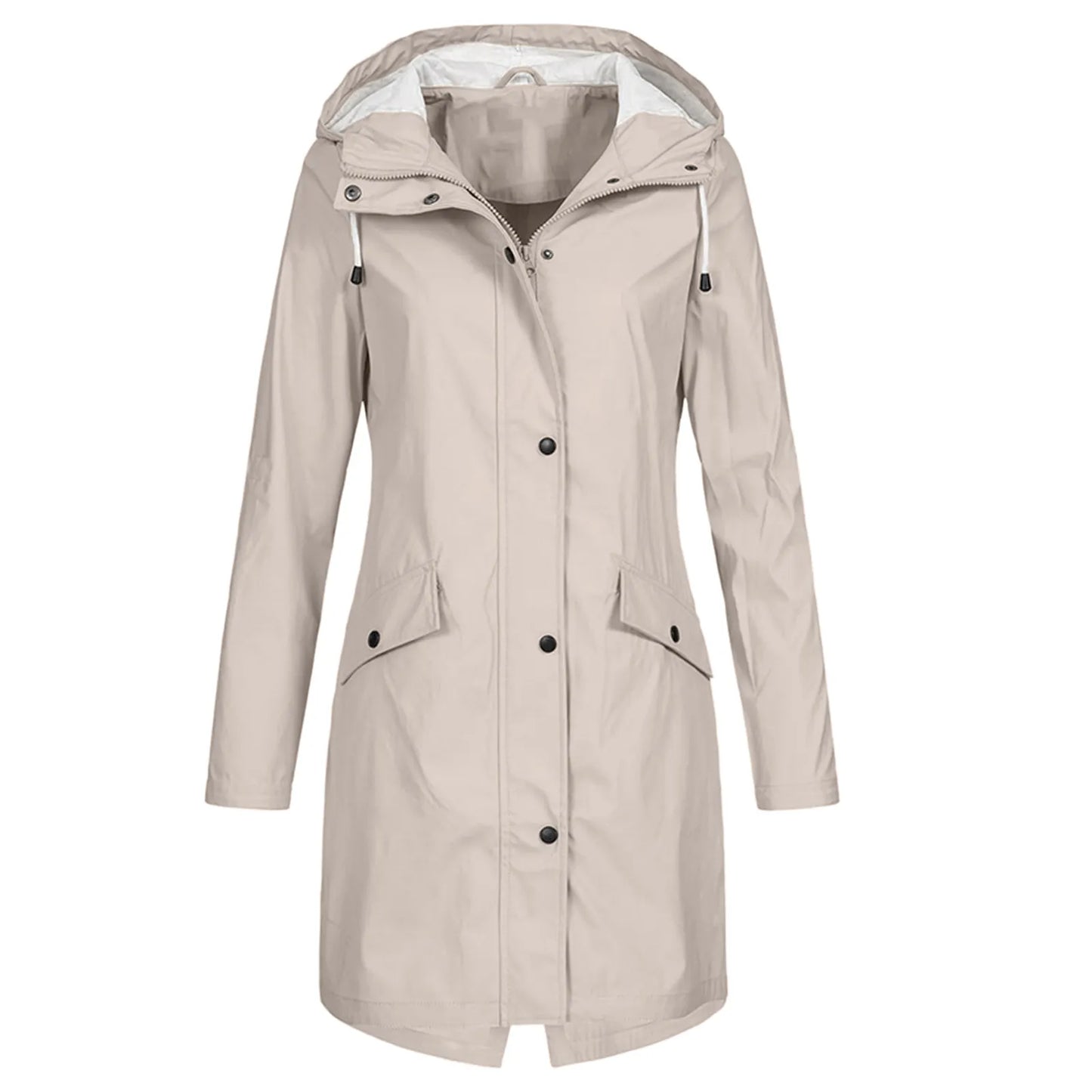 Karla women's black insulated winter coat with faux fur lining, sleek silhouette for cold weather