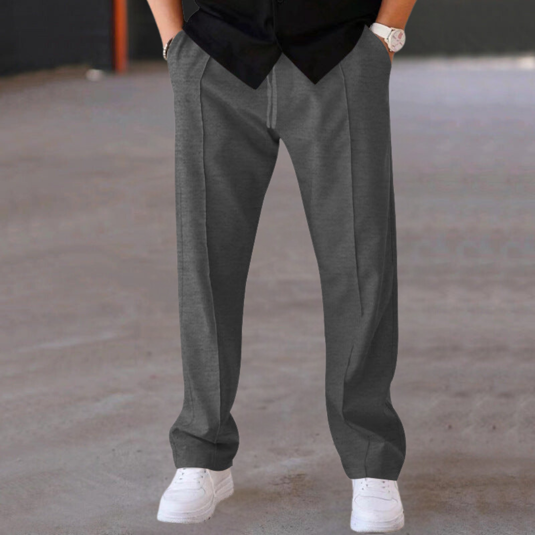 Men's lightweight casual wide-leg pants refined relaxed fit airy flowing silhouette everyday comfort