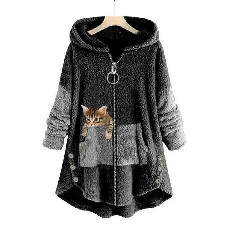 Women's cozy soft jacket casual everyday wear warm comfortable sustainable easy care relaxed fit