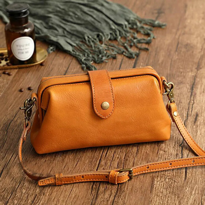 RINA genuine leather compact crossbody shoulder bag for professionals with premium multi-compartment organization