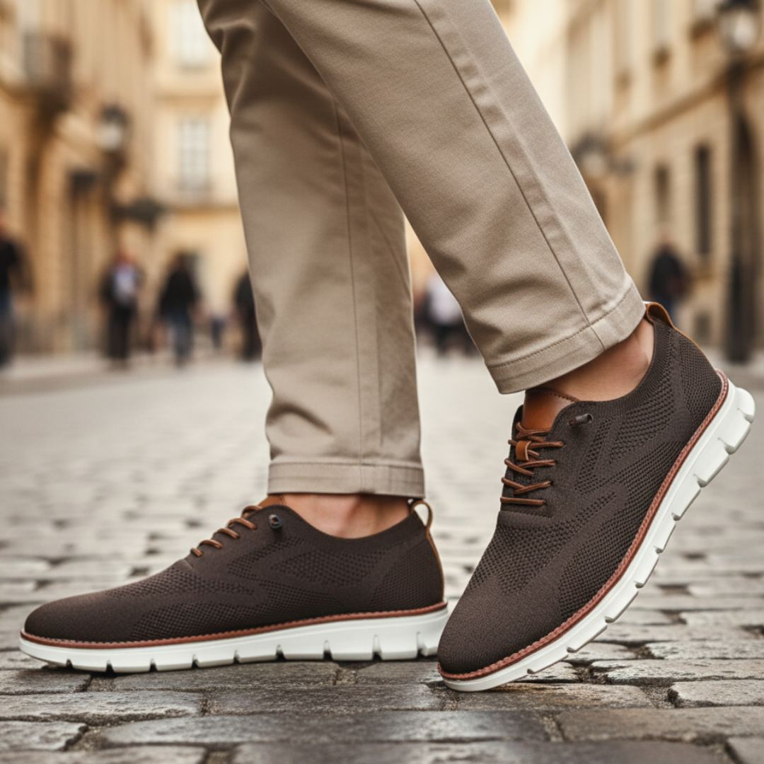 Men's breathable mesh sports shoes with durable rubber sole, lightweight sporty-casual design for everyday wear