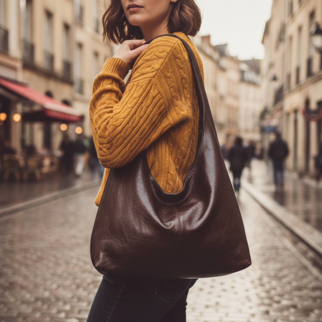 Women's large hobo shoulder bag synthetic leather spacious everyday carry soft flexible silhouette