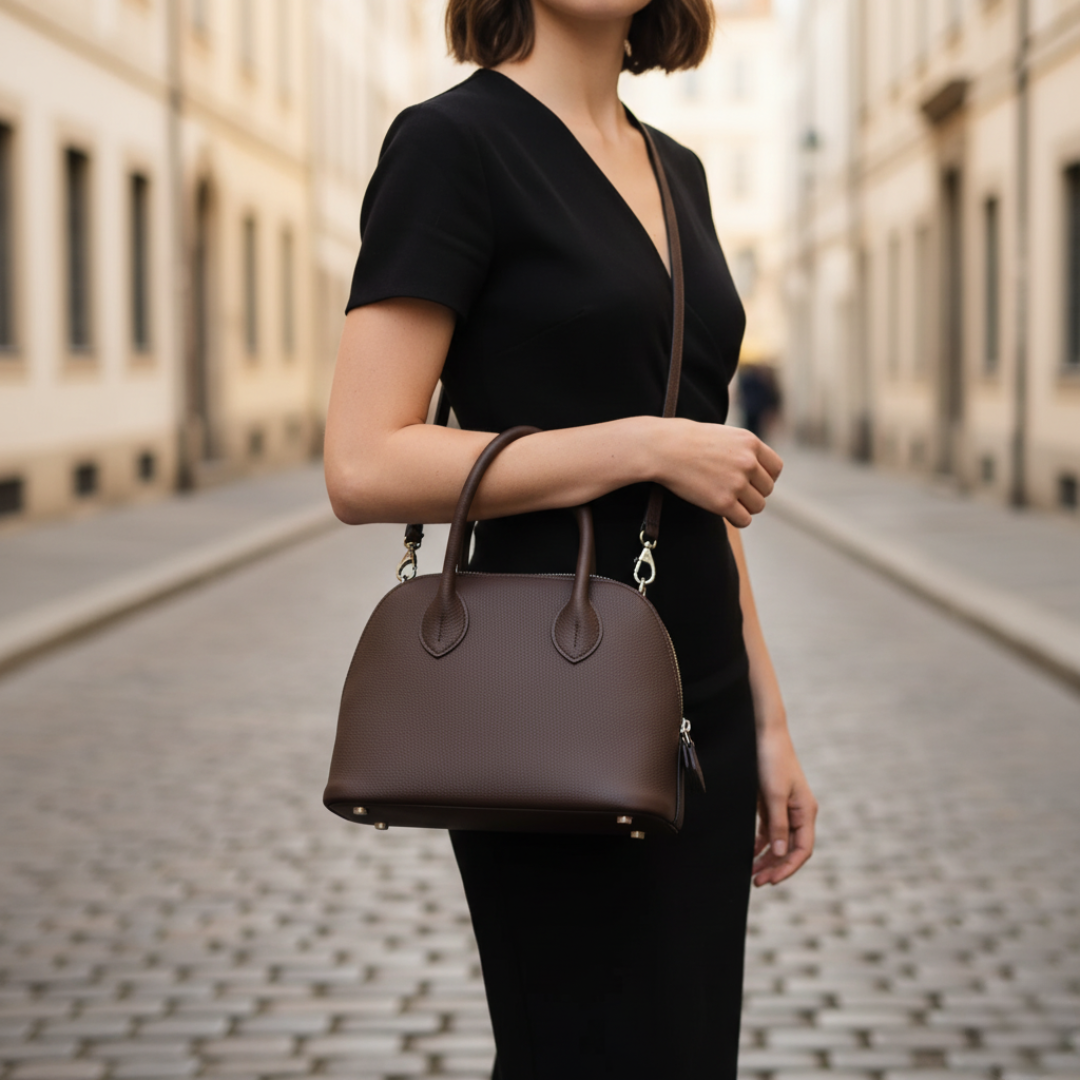 Women's synthetic leather handbag with durable handles, zip closure, versatile for everyday and formal wear