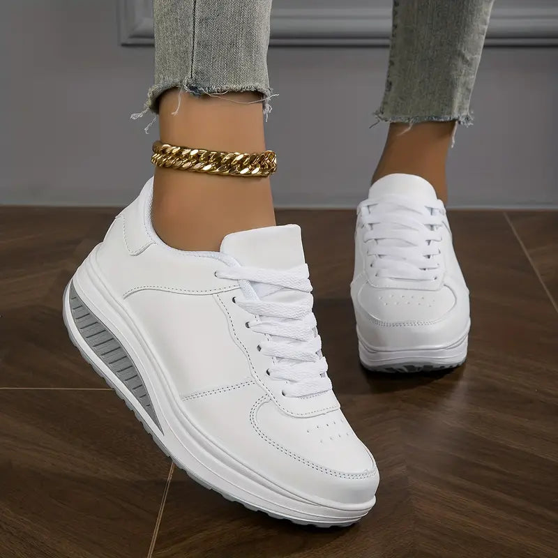 Women's low-cut training shoes breathable PU leather supportive fit for active lifestyle