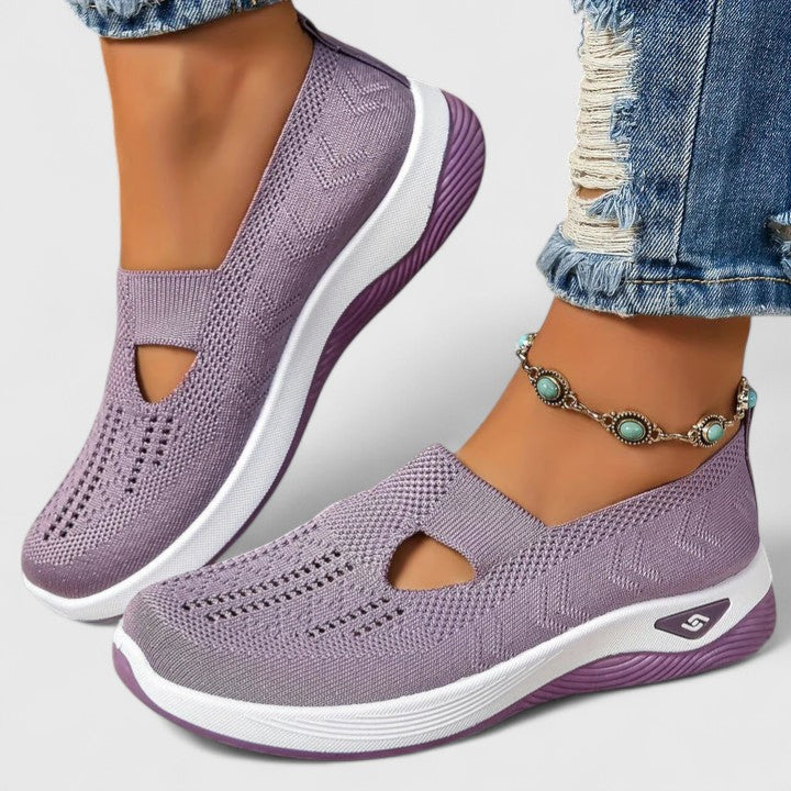 Kylie women's black slip-on shoes with comfort lift sole, sleek streamlined silhouette