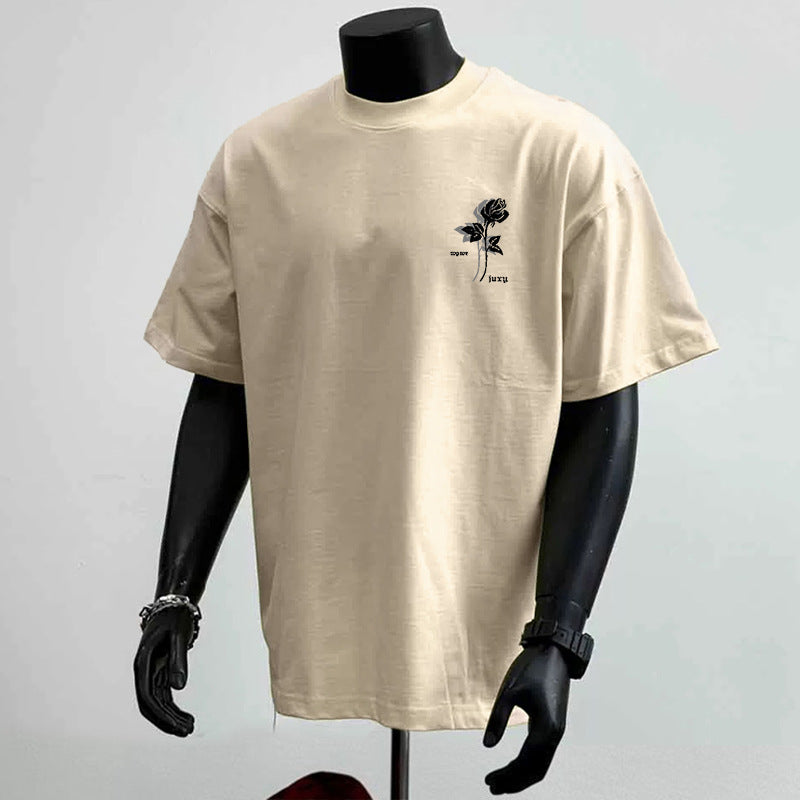 Men's heavyweight cotton t-shirt in classic cut, breathable dense fabric everyday essential