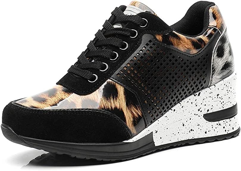 Stella | Women's Hidden Wedge Sneakers Lace Up Glitter Platform