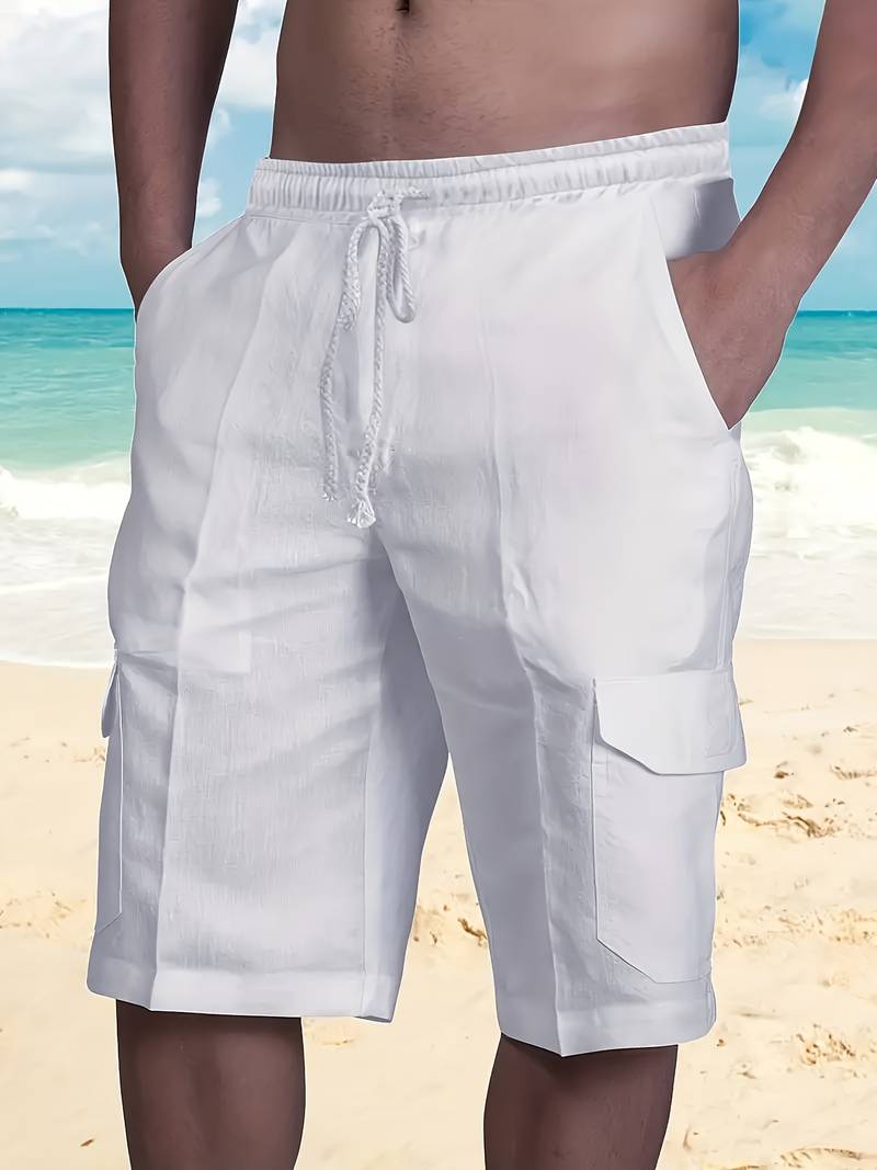 Men's casual beach shorts lightweight breathable relaxed fit summer comfort with elastic waistband
