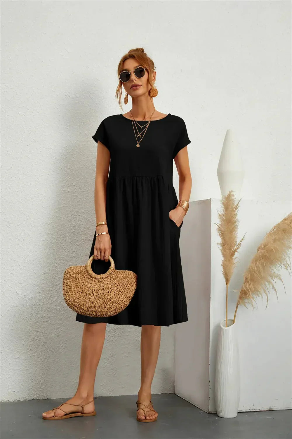 Sol elegant women's formal dress flattering fit timeless silhouette sophisticated design easy care