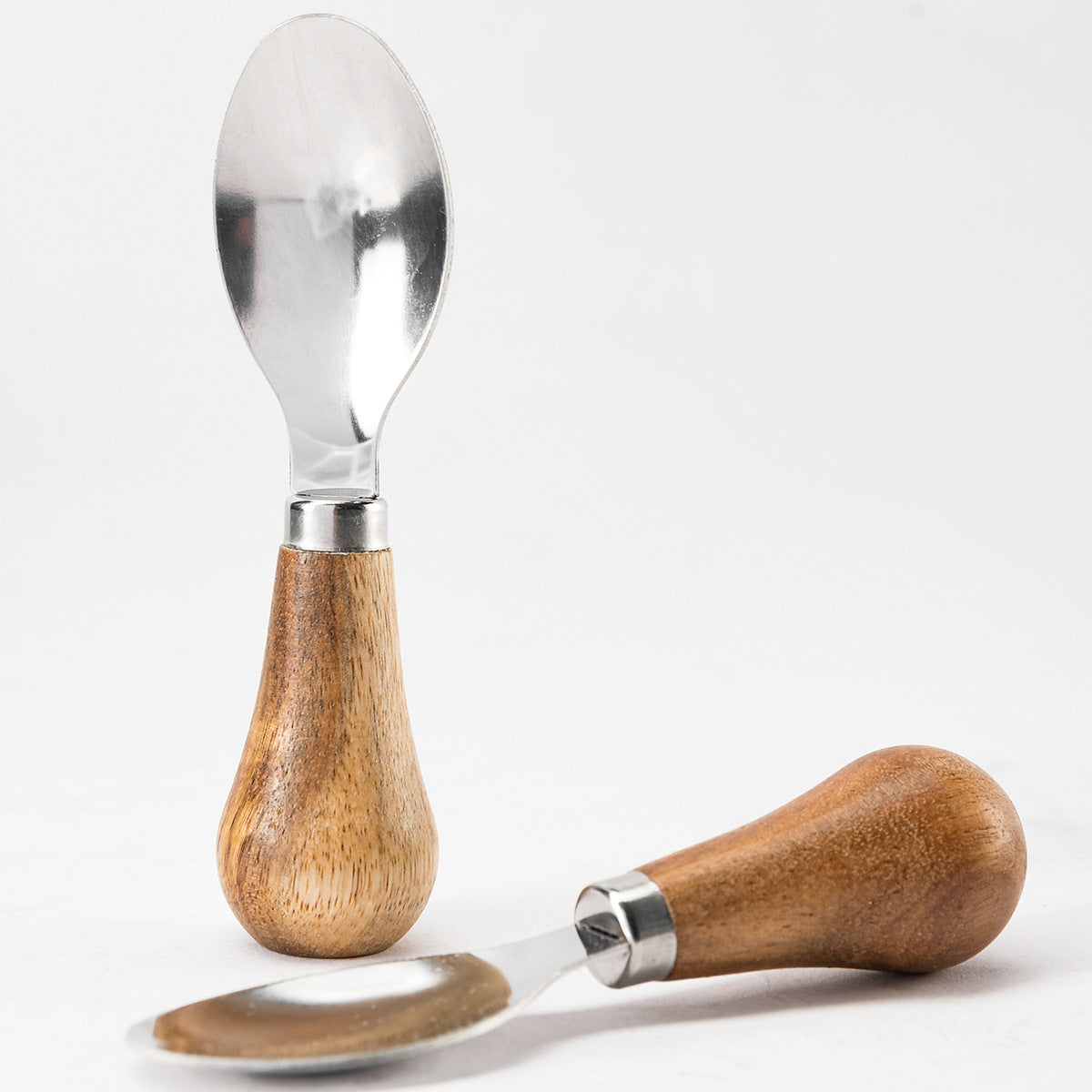 Minimalist stainless steel butter knife wooden handle kitchen tool clean modern design