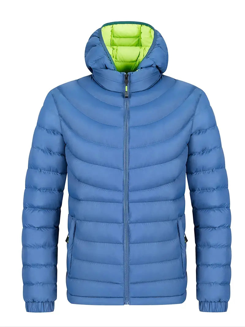 Men's lined winter jacket in classic style with stand-up collar, warm quilted construction for cold weather