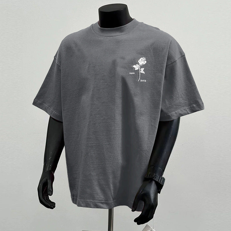Men's heavyweight cotton t-shirt classic cut breathable premium fabric everyday essential tee