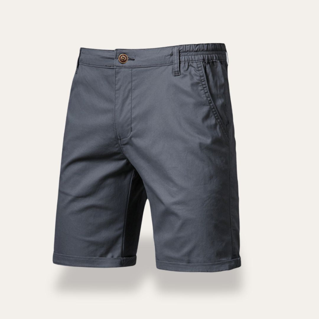 Men's classic fit mid-length cotton shorts breathable natural fiber everyday urban style