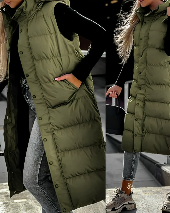 Women's Claire winter padded long coat, casual chic insulated outerwear for versatile cold-weather layering
