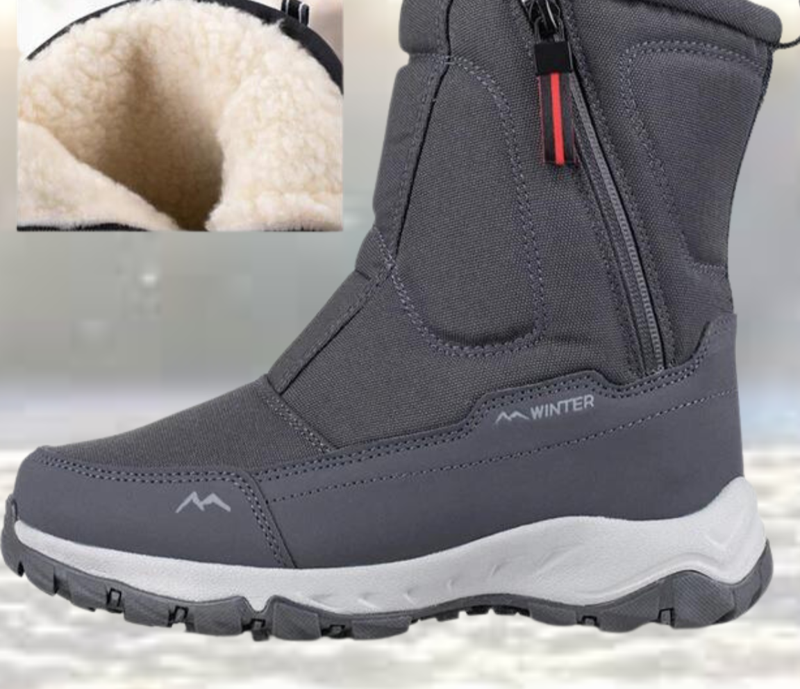 Men's waterproof insulated winter boots with non-slip rubber sole, built for all-weather urban wear
