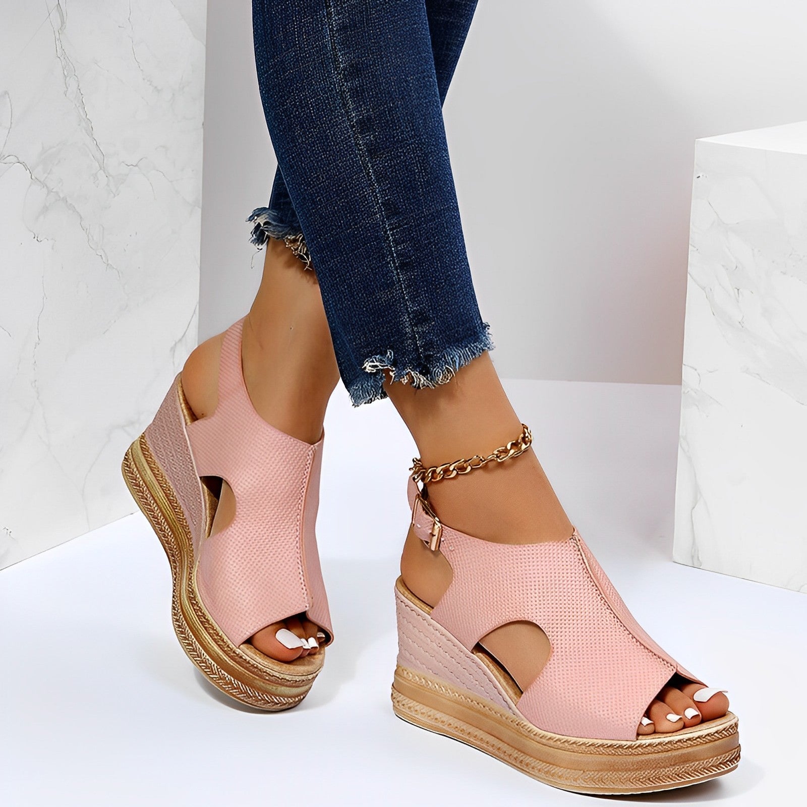 Women's beige orthopedic sandals with arch support ergonomic sole and breathable open-toe comfort design