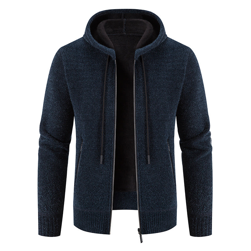 Men's padded hoodie checkered pattern, hooded sweatshirt with integrated hood for all-season warmth