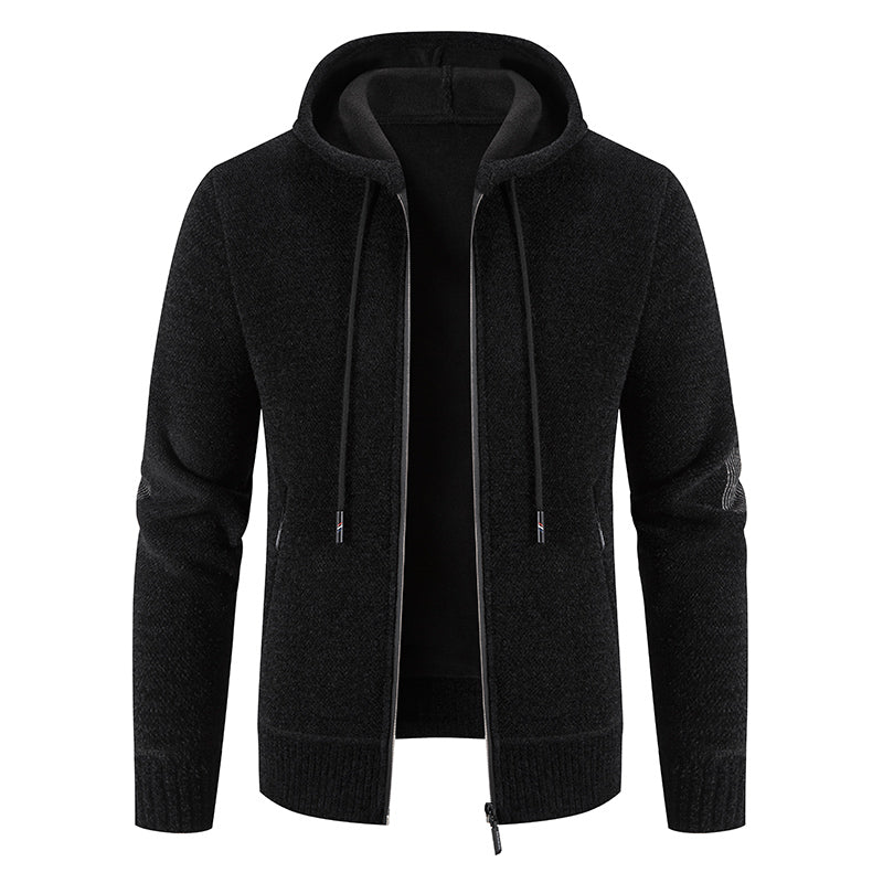 Men's padded hoodie checkered pattern, hooded sweatshirt with integrated hood for all-season warmth