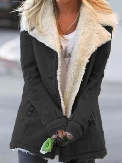 Women's winter hooded coat with soft plush lining, sleek silhouette, and cozy warmth for cold days