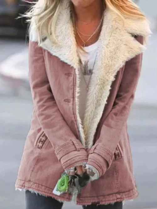Women's winter hooded coat sleek silhouette soft plush lining cozy warmth cold-weather style