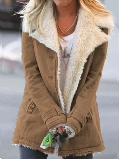Women's winter hooded coat with soft plush lining, sleek silhouette, and cozy warm fit for cold days