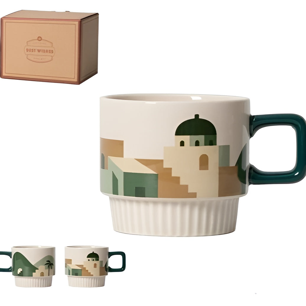 Western artisan ceramic coffee mug 11oz rustic boho minimalist Wild West design for coffee lovers