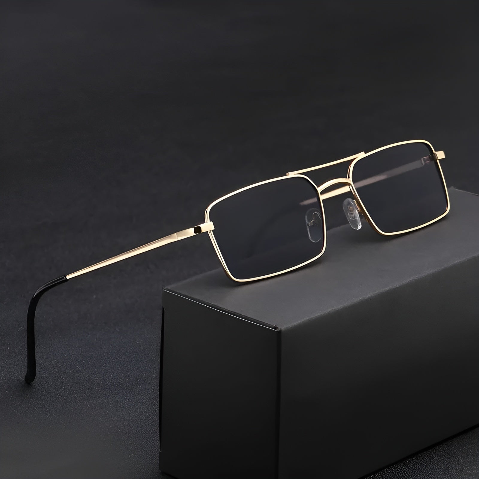 Roma Urban rectangular aluminum alloy sunglasses with UV400 protection, sleek city-ready style for professionals