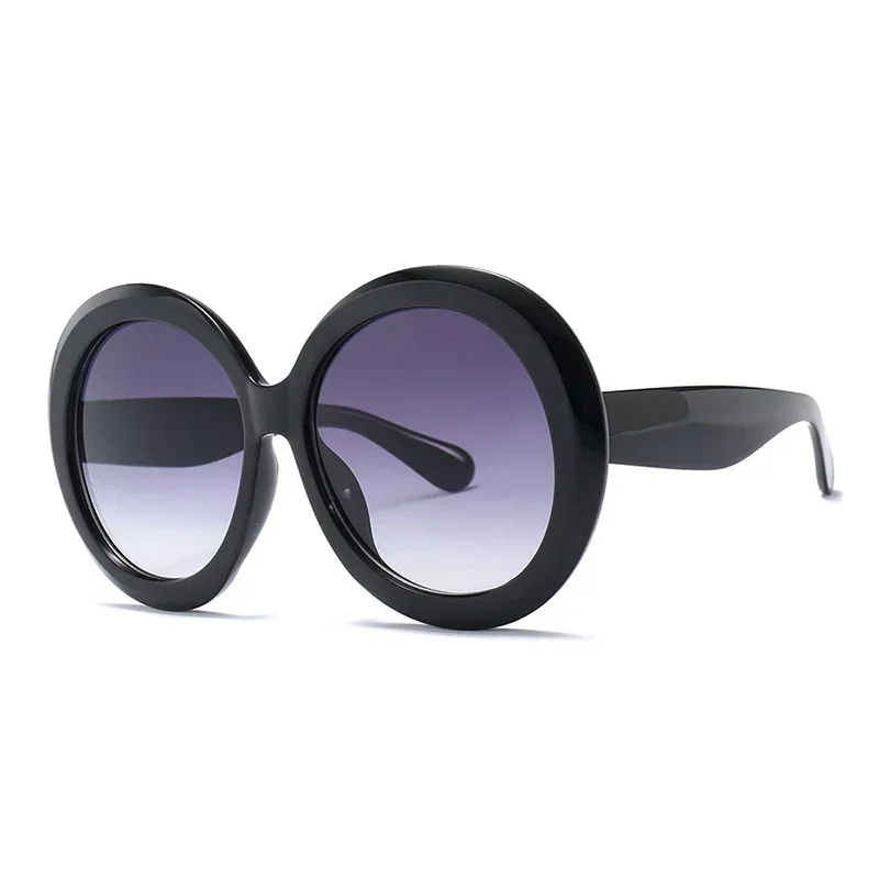 Oversized round sunglasses color-block frame UV400 lenses bold fashion statement eyewear