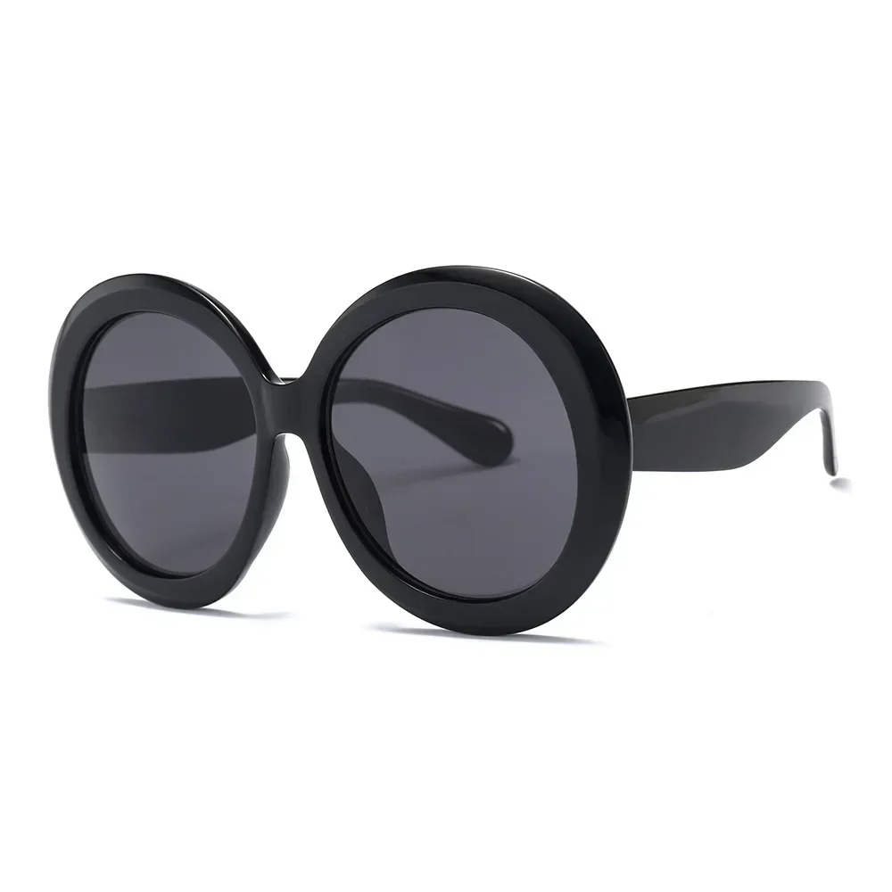 Oversized round sunglasses color-block frame UV400 bold fashion statement eyewear