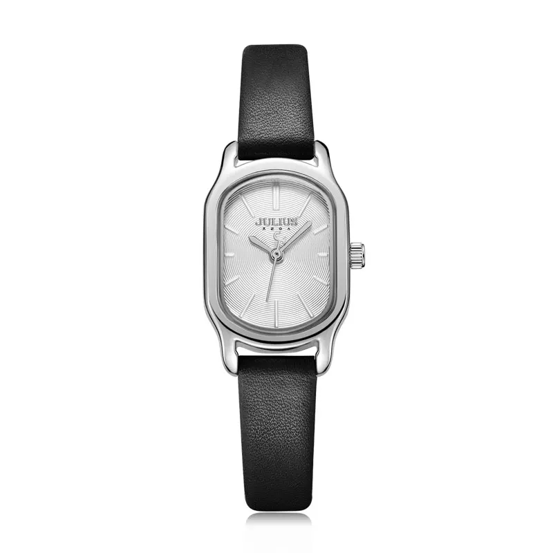 Dahlia quartz watch genuine leather band premium metal case precise movement everyday elegance