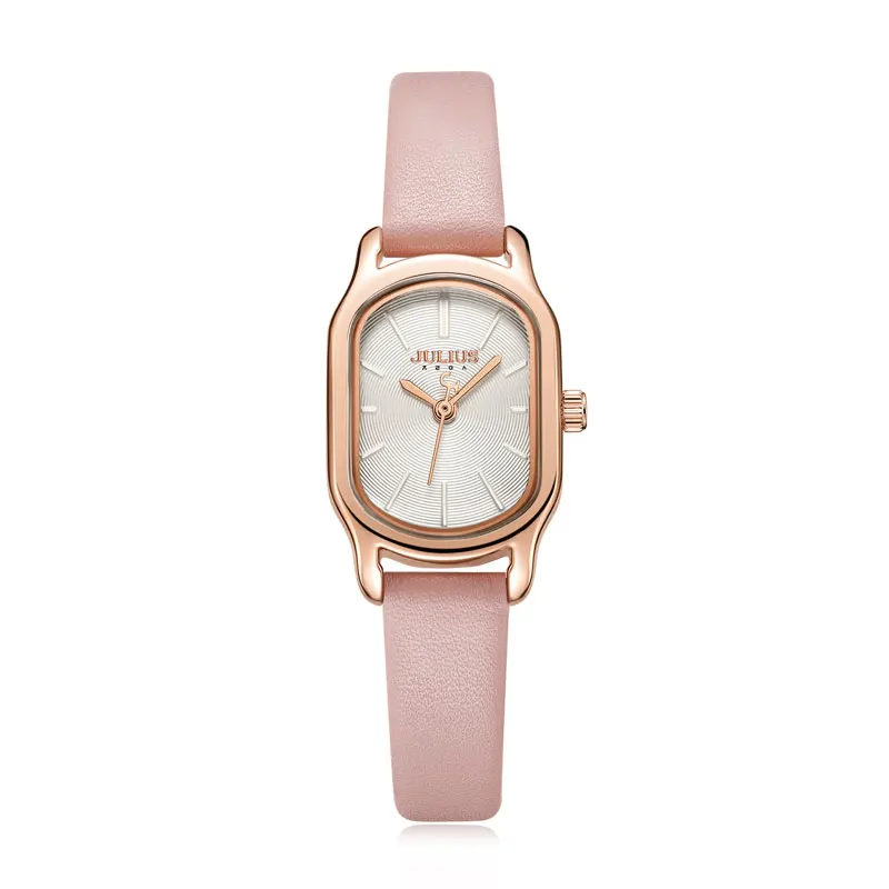 Dahlia quartz watch genuine leather band premium metal case precise movement everyday style