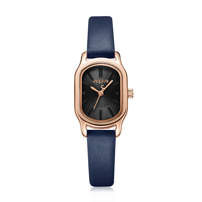Dahlia quartz watch genuine leather band premium metal case precise movement everyday elegance