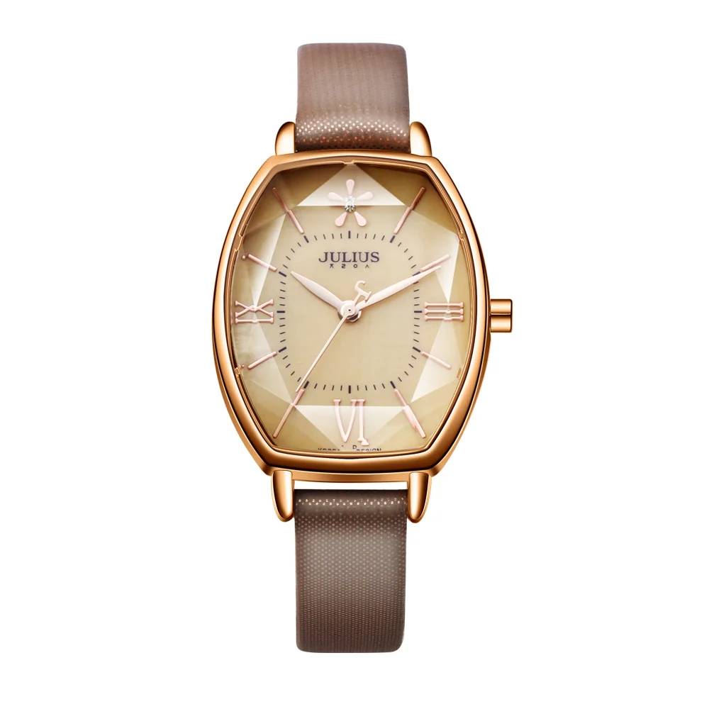 Women's luxury pearl dial watch with diamond-cut glass, moonlit shimmer, and understated elegant design