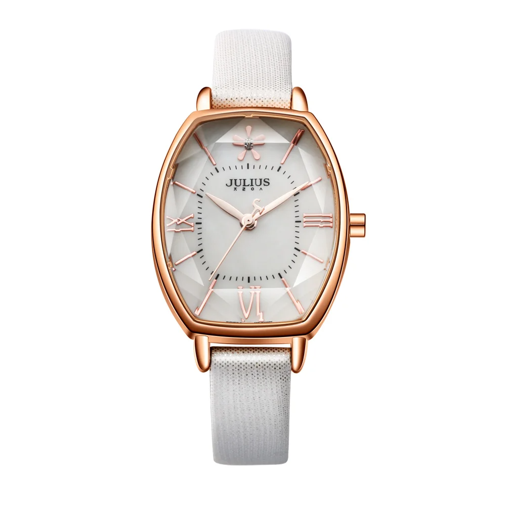 Women's luxury pearl dial watch with diamond-cut glass, moonlit shimmer, and elegant silver-tone finish
