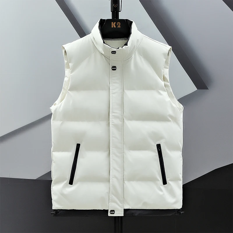 Black alpine puffer vest ultra-lightweight insulated sleeveless layer with quilted design